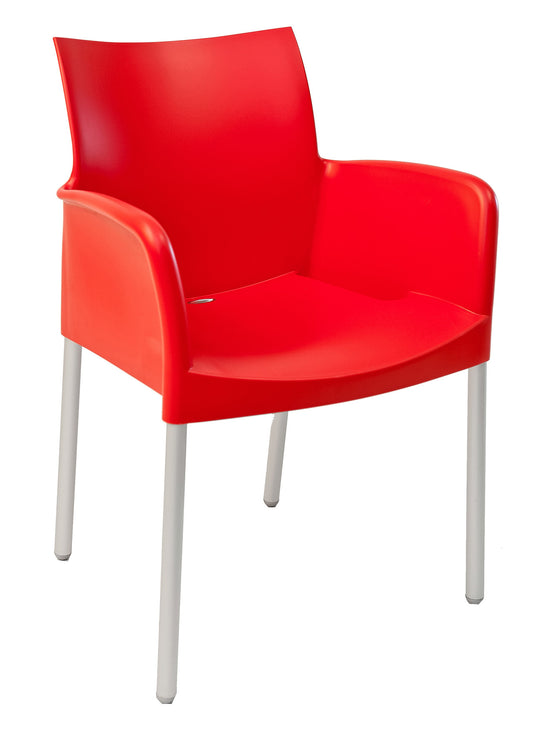 Florida Seating Polypropylene Shell With Aluminum Legs Side Chair - ICE-A