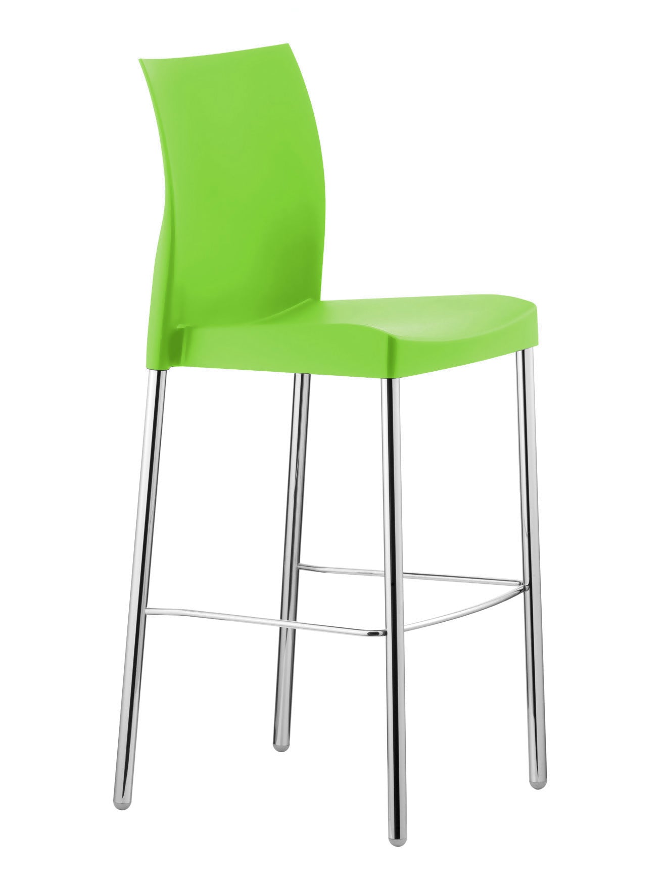 Florida Seating Polypropylene Shell And Aluminum Legs Barstool - ICE-B