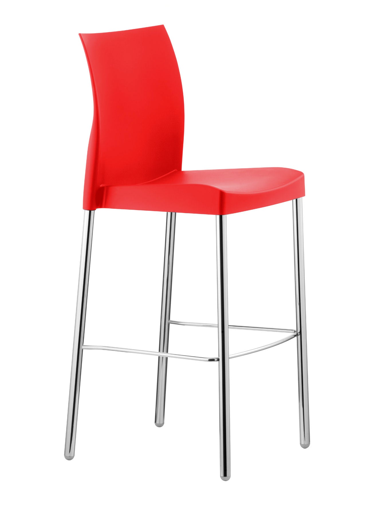 Florida Seating Polypropylene Shell And Aluminum Legs Barstool - ICE-B