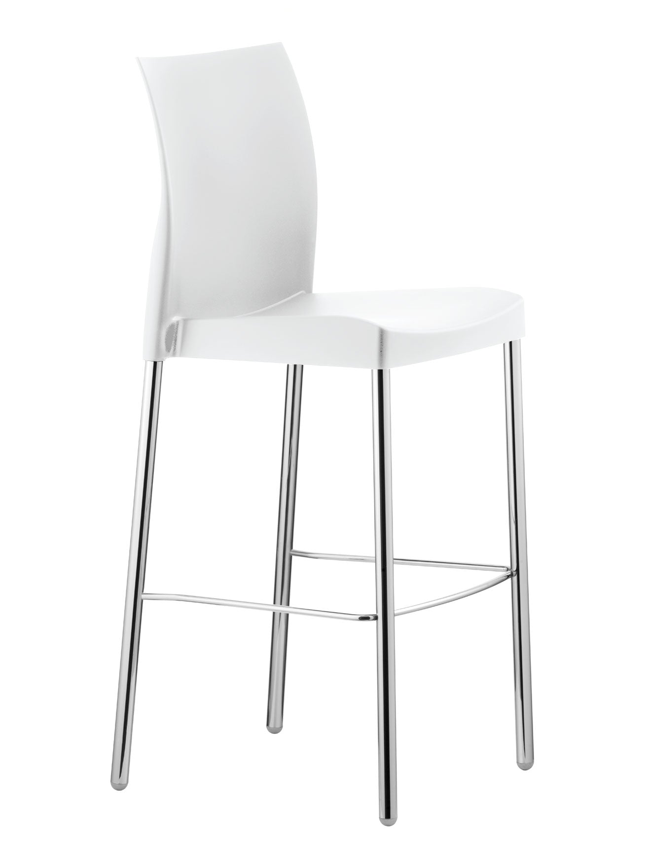 Florida Seating Polypropylene Shell And Aluminum Legs Barstool - ICE-B