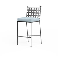 Sunset West Provence Wrought Iron Barstool with Cushion