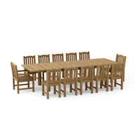 Anderson Teak 13-pc Chelsea Rectangular Double Extension Dining Table Set