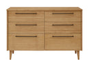 Greenington Sienna Six Drawer Double Dresser, Caramelized