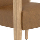 Sunpan Earl Dining Armchair in Ash Grey - Brentwood Charcoal / Natural - Pecan Leather