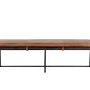 Sunpan Zancor Bench in Gunmetal and Tan Leather