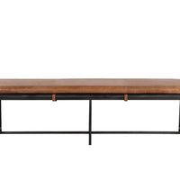Sunpan Zancor Bench in Gunmetal and Tan Leather