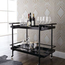 Sunpan Livingston Bar Cart Antique Brass / Black