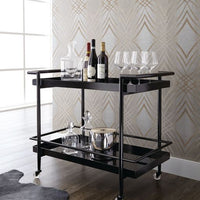 Sunpan Livingston Bar Cart Antique Brass / Black