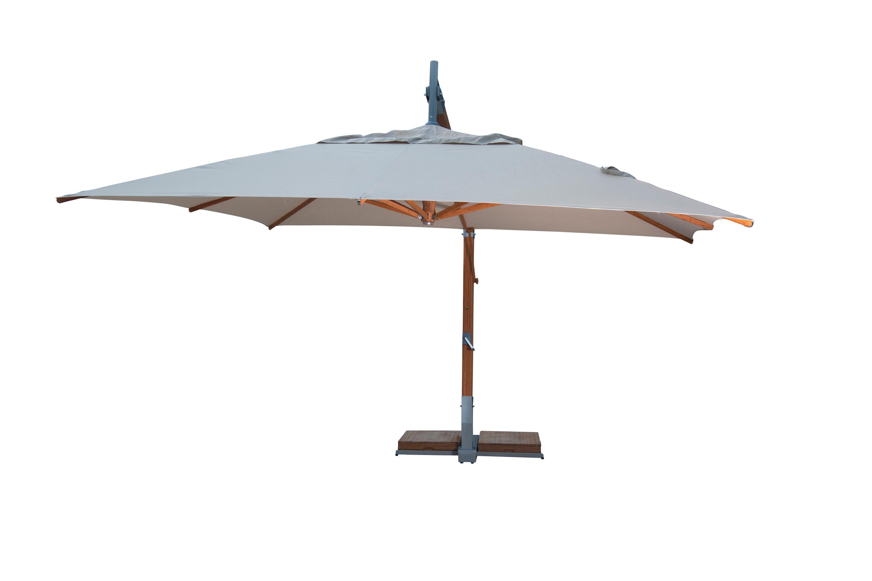 Bambrella Levante 2.5 x 3.5m (8.5 x 11.5) Rectangle Side Wind Bamboo Cantilever Umbrella