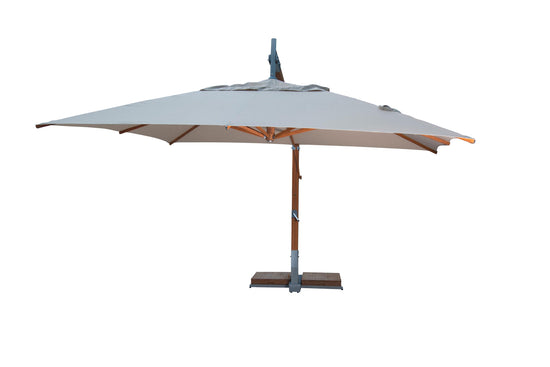 Bambrella Levante 2.5 x 3.5m (8.5 x 11.5) Rectangle Side Wind Bamboo Cantilever Umbrella