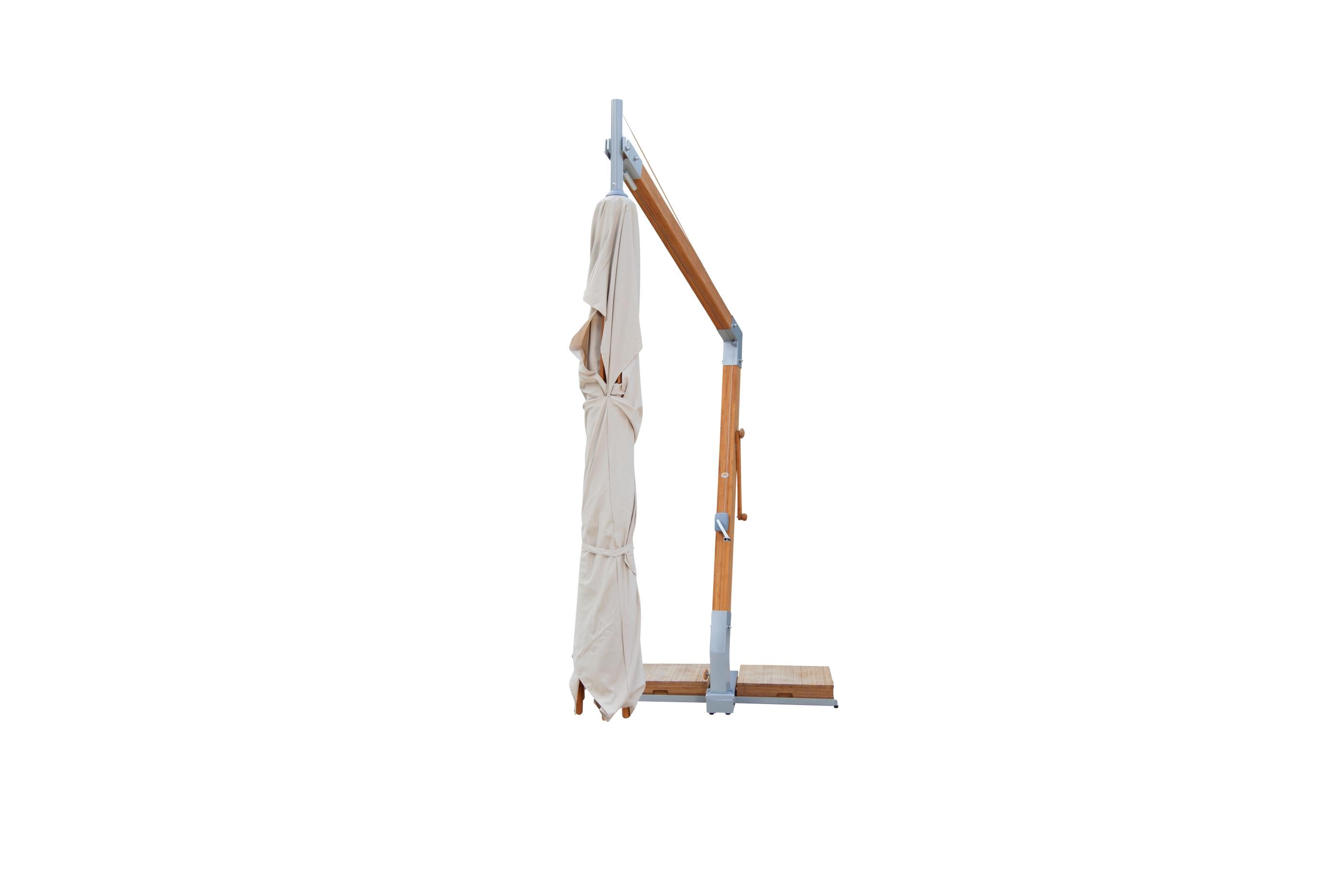 Bambrella Levante 2.5 x 3.5m (8.5 x 11.5) Rectangle Side Wind Bamboo Cantilever Umbrella