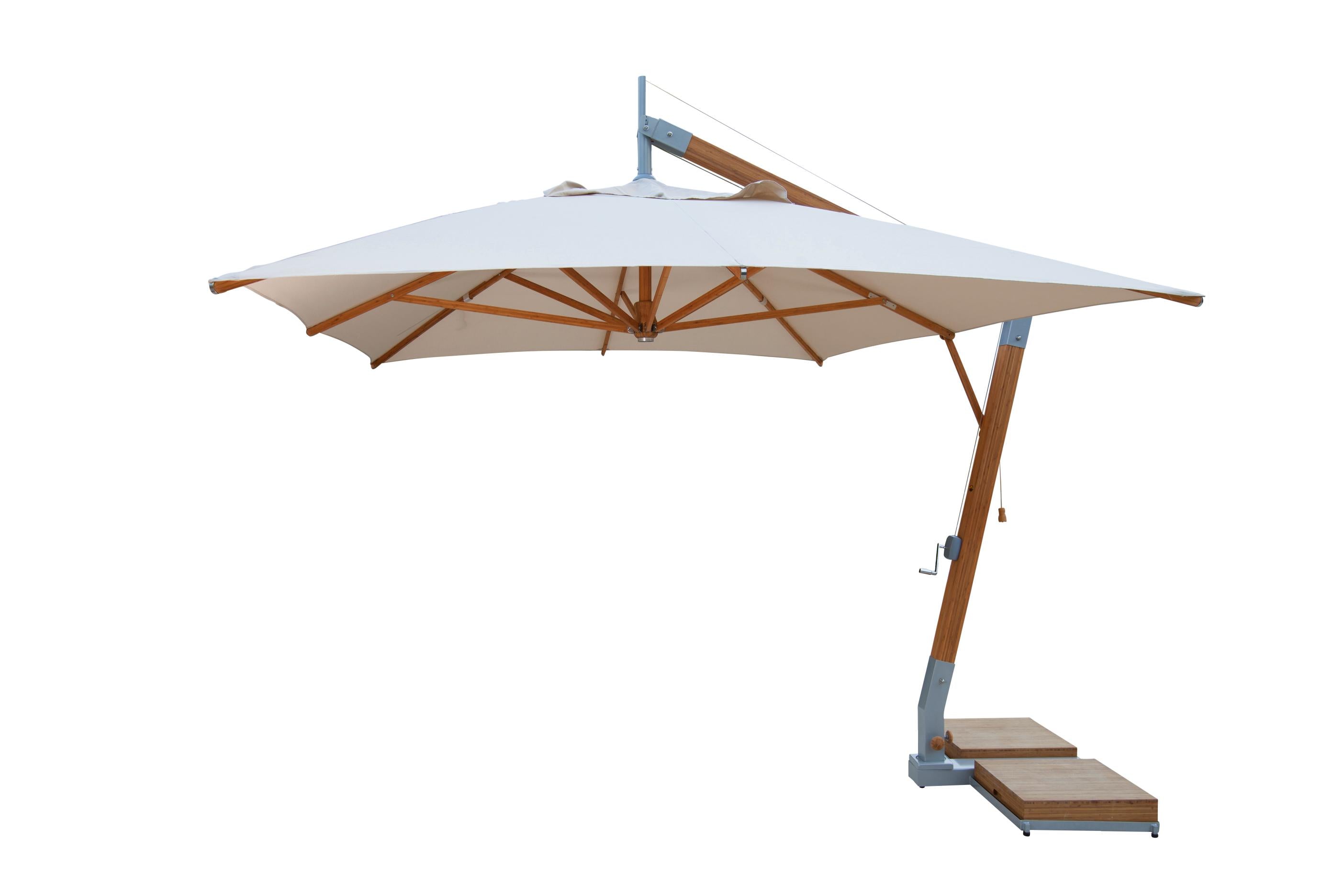 Bambrella Levante 2.5 x 3.5m (8.5 x 11.5) Rectangle Side Wind Bamboo Cantilever Umbrella