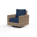 Sunset West Havana Swivel Club Rocker With Cushions In Canvas Flax