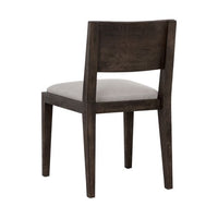 Sunpan Francis Dining Chair in Ash Grey-Linoso Ivory / Dark Brown-Linoso Light Grey