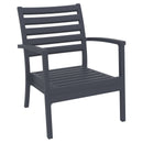 Compamia Artemis XL Club Chair Dark Gray with Sunbrella Black Cushions - Set of Two