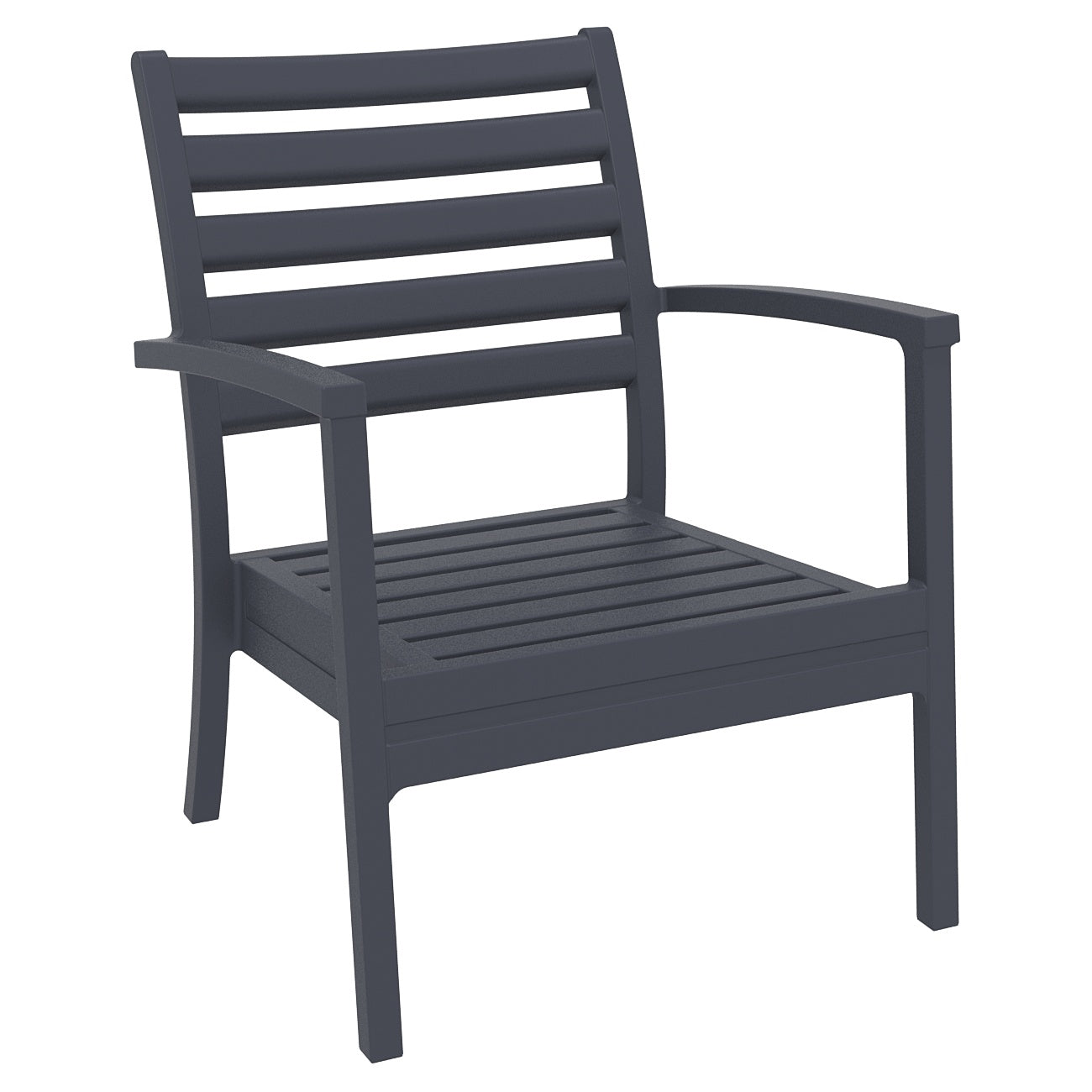 Compamia Artemis XL Club Chair Dark Gray with Sunbrella Black Cushions - Set of Two