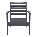 Compamia Artemis XL Club Chair Dark Gray with Sunbrella Black Cushions - Set of Two