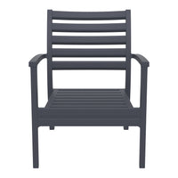 Compamia Artemis XL Club Chair Dark Gray with Sunbrella Black Cushions - Set of Two
