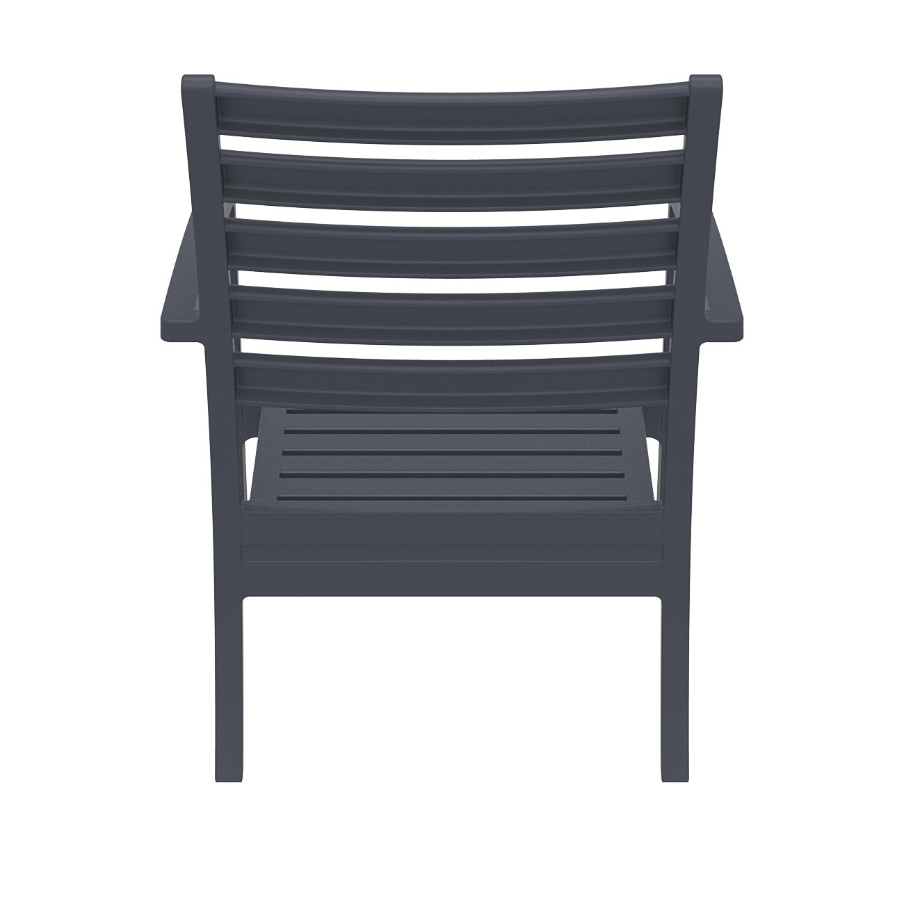 Compamia Artemis XL Club Chair Dark Gray with Sunbrella Black Cushions - Set of Two