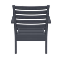 Compamia Artemis XL Club Chair Dark Gray with Sunbrella Black Cushions - Set of Two