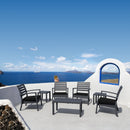 Compamia Artemis XL Club Chair Dark Gray with Sunbrella Black Cushions - Set of Two