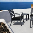 Compamia Artemis XL Club Chair Dark Gray with Sunbrella Black Cushions - Set of Two