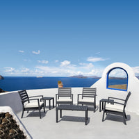 Compamia Artemis XL Club Chair in Dark Gray with Sunbrella Seat Cushion in Natural - Set of Two