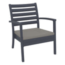 Compamia Artemis XL Club Chair Dark Gray with Sunbrella Taupe Cushions - Set of Two