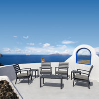 Compamia Artemis XL Club Chair Dark Gray with Sunbrella Taupe Cushions - Set of Two