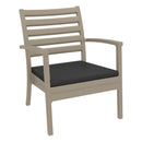 Compamia Artemis XL Club Chair Taupe with Sunbrella Charcoal Cushions