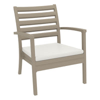 Compamia Artemis XL Club Chair in Taupe with Sunbrella Seat Cushion in Natural - Set of Two