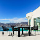 Compamia Air XL Extension Dining Set 5 Piece Black/Dark Gray/Taupe/White