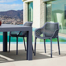 Compamia Air XL Extension Dining Set 5 Piece Black/Dark Gray/Taupe/White