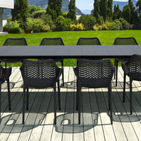 Compamia Air XL Extension Dining Set 11 Piece in Black/Taupe/Dove Gray/White