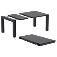 Compamia Air Extension Dining Set 5 Piece in Black/Dark Gray/Taupe/White