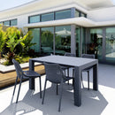 Compamia Air Extension Dining Set 5 Piece in Black/Dark Gray/Taupe/White