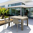 Compamia Air Extension Dining Set 5 Piece in Black/Dark Gray/Taupe/White