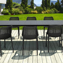 Compamia Air Extension Dining Set 9 Piece in Black/Taupe/Dove Gray/White