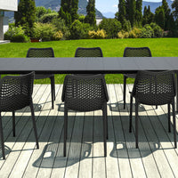 Compamia Air Extension Dining Set 9 Piece in Black/Taupe/Dove Gray/White