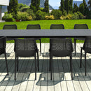 Compamia Air Extension Dining Set 11 Piece in Black/Taupe/Dove Gray/White