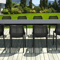 Compamia Air Extension Dining Set 11 Piece in Black/Taupe/Dove Gray/White