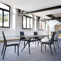 Compamia Miranda Dining Set with 6 Chairs Black/White
