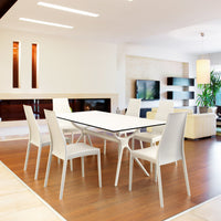 Compamia Miranda Dining Set with 6 Chairs Black/White