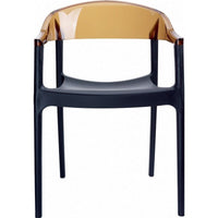 Compamia Carmen Modern Dining Chair Black Seat Transparent