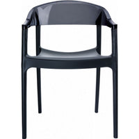 Compamia Carmen Modern Dining Chair Black Seat Transparent