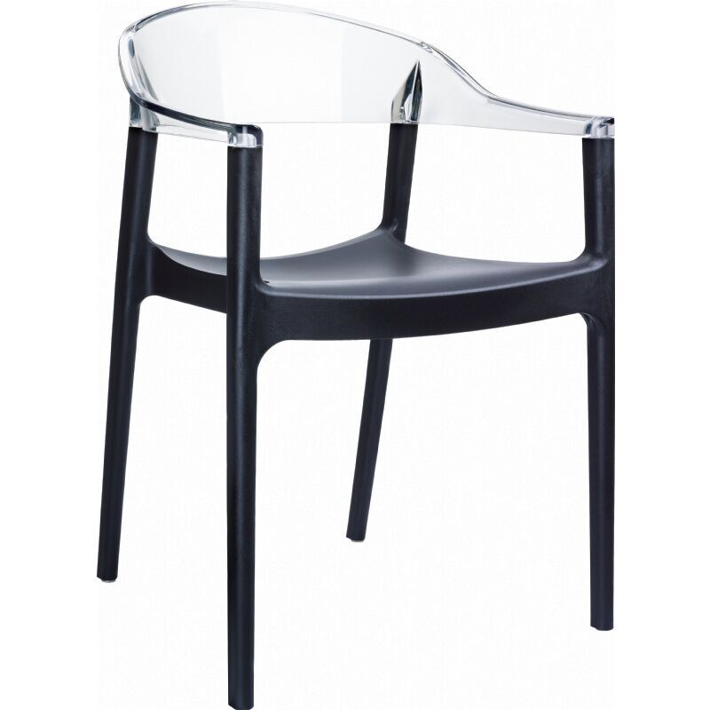 Compamia Carmen Modern Dining Chair Black Seat Transparent