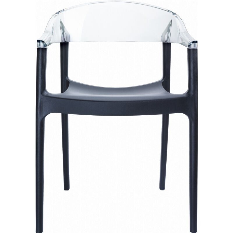 Compamia Carmen Modern Dining Chair Black Seat Transparent