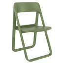 Compamia Dream Folding Outdoor Bistro Set with White/Olive Green Table and 2 White/Olive Green Chairs