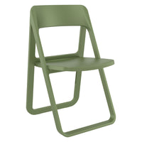 Compamia Dream Folding Outdoor Bistro Set with White/Olive Green Table and 2 White/Olive Green Chairs