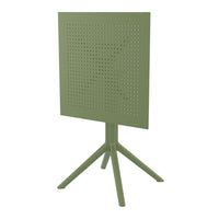 Compamia Dream Folding Outdoor Bistro Set with White/Olive Green Table and 2 White/Olive Green Chairs